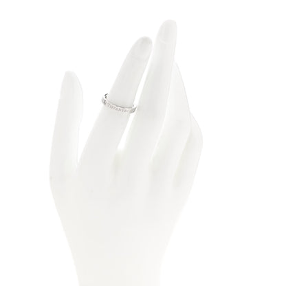 Tiffany Platinum Diamond Logo Band Ring 49 5 2 of 4