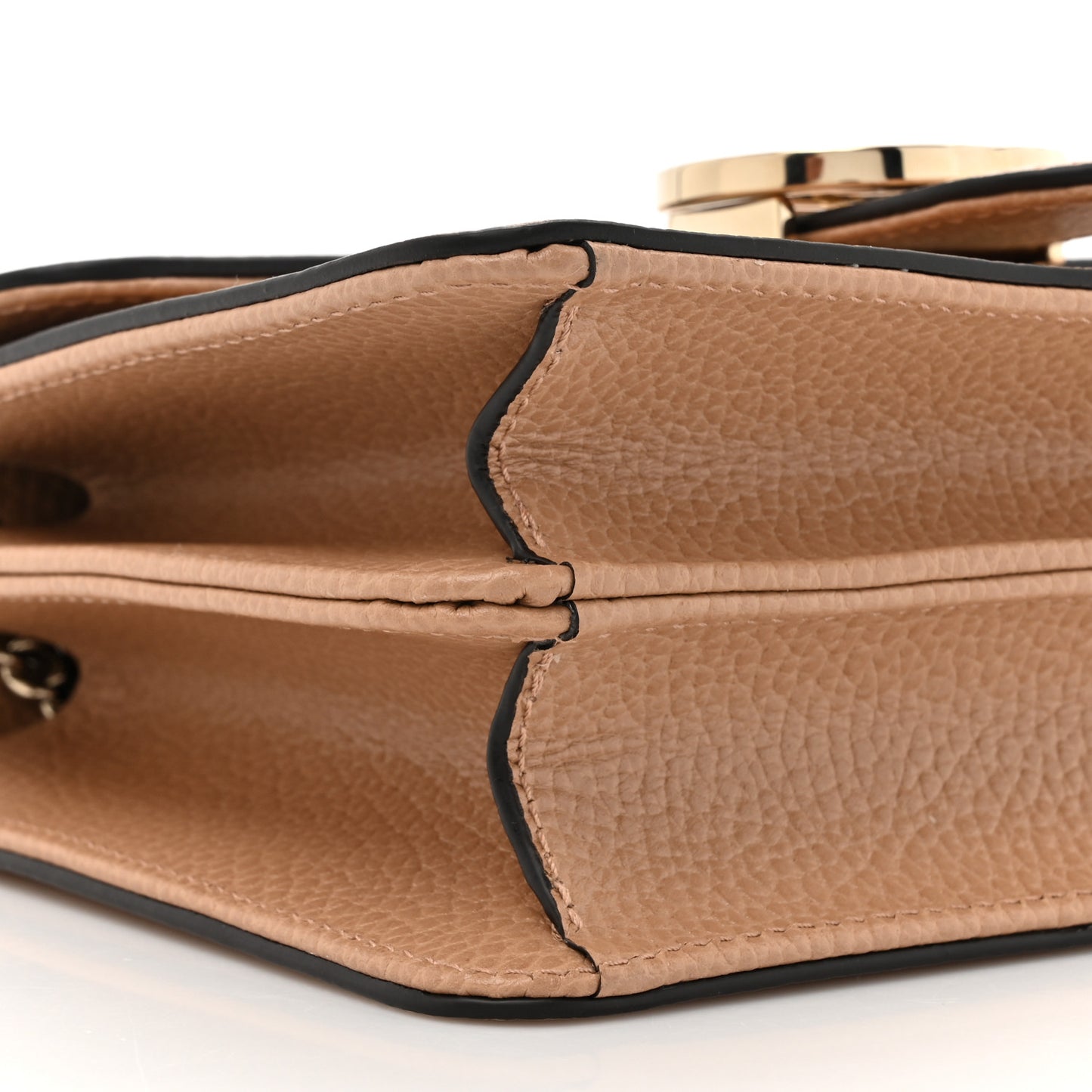 Dollar Calfskin Small Interlocking G Shoulder Bag Camelia