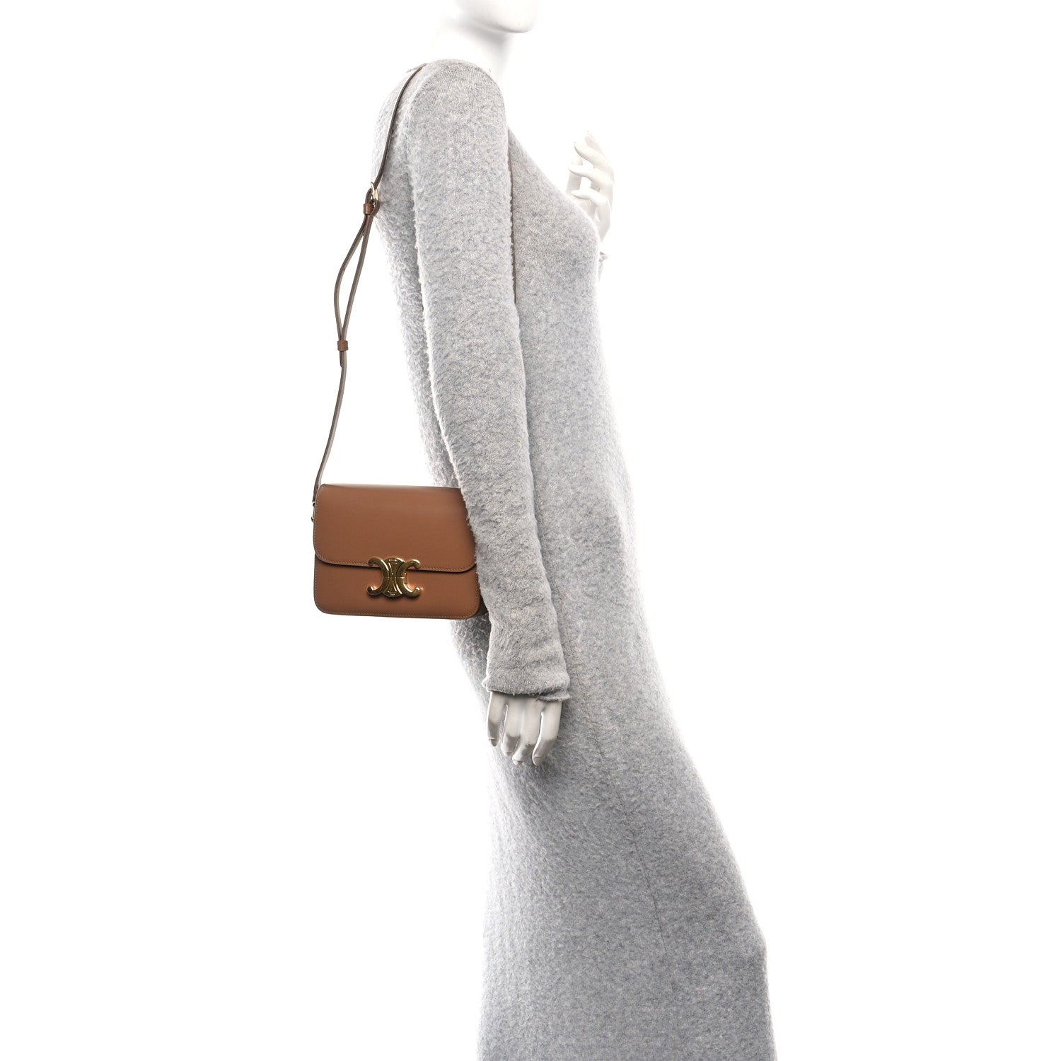 Celine Shiny Calfskin Teen Triomphe Bronze 2 of 10