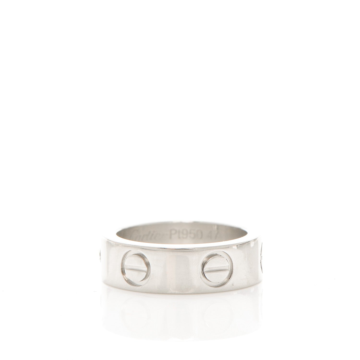 Cartier Platinum Diamond 5.5mm LOVE Ring 47 4.25 3 of 5