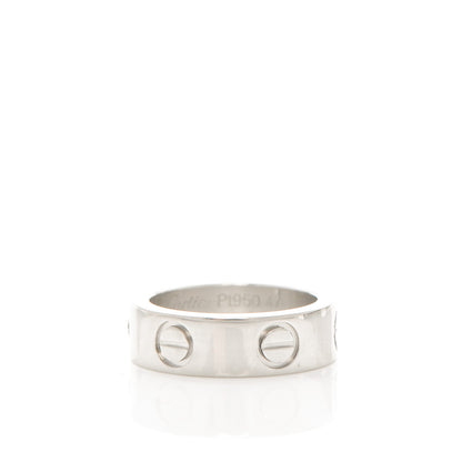 Cartier Platinum Diamond 5.5mm LOVE Ring 47 4.25 3 of 5