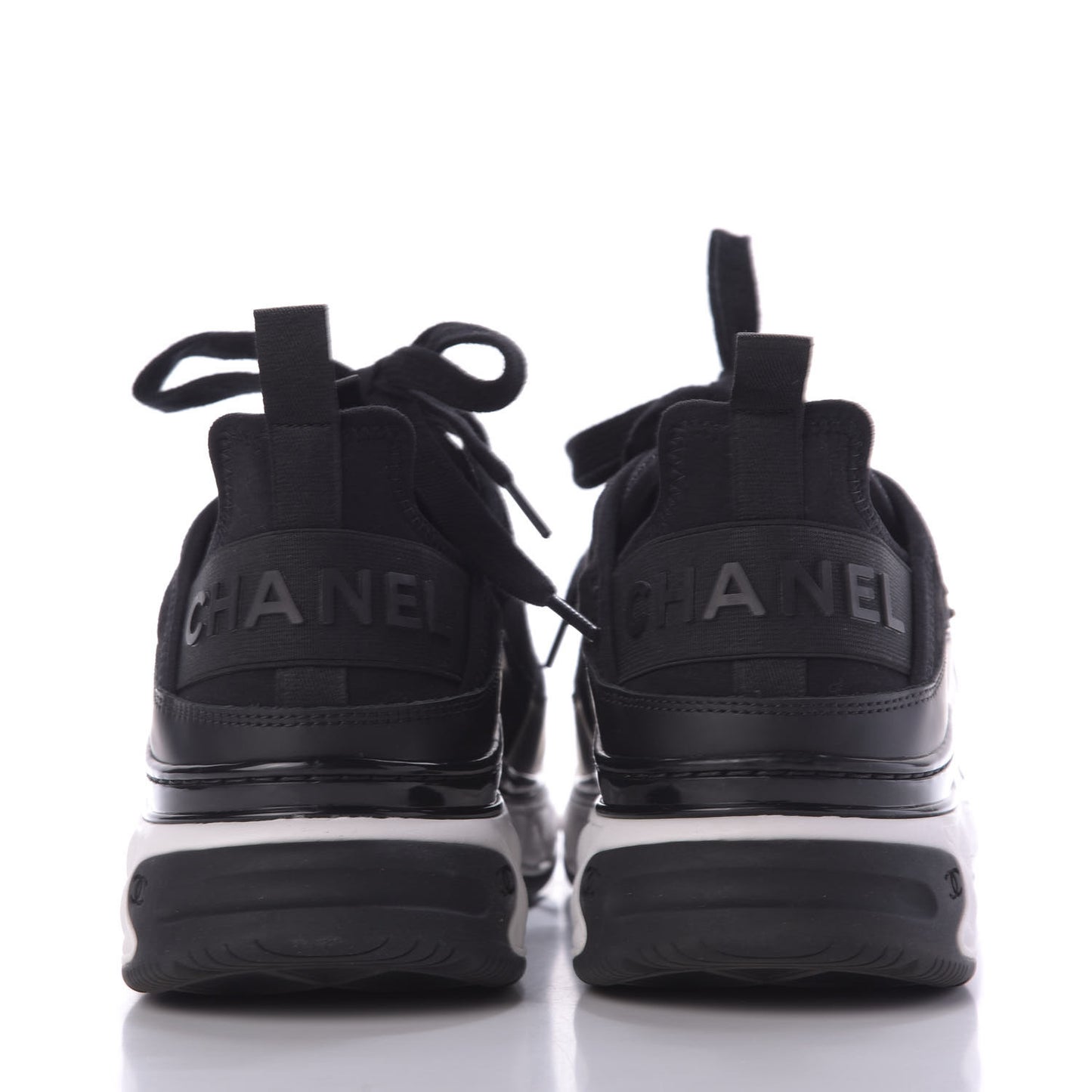 Velvet Calfskin Mixed Fibers CC Sneakers 39.5 Black