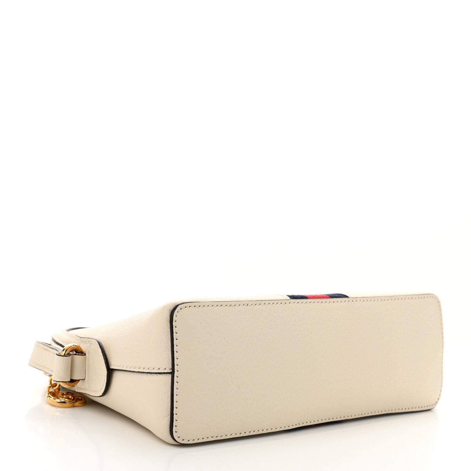 Gucci Textured Dollar Calfskin Web Small Ophidia Dome Shoulder Bag Mystic White 4 of 10