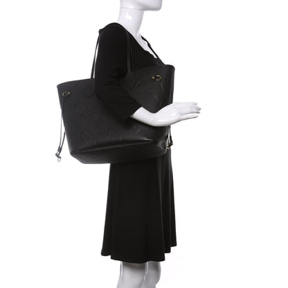 Louis Vuitton Empreinte Monogram Giant Neverfull MM Black 2 of 9