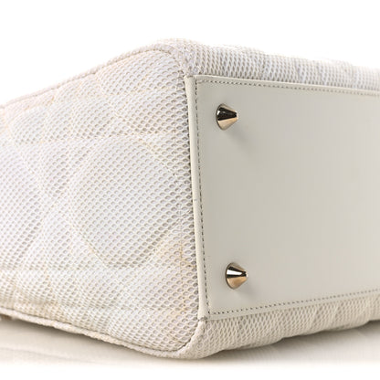Christian Dior Macrocannage Technical Fabric Medium Lady Dior White 10 of 15