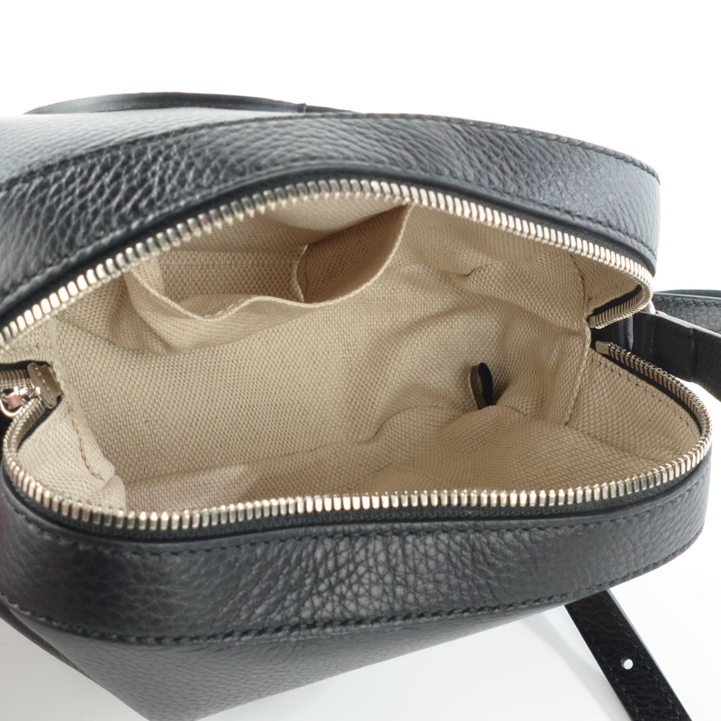 Pebbled Calfskin Studded Small Soho Disco Bag Black