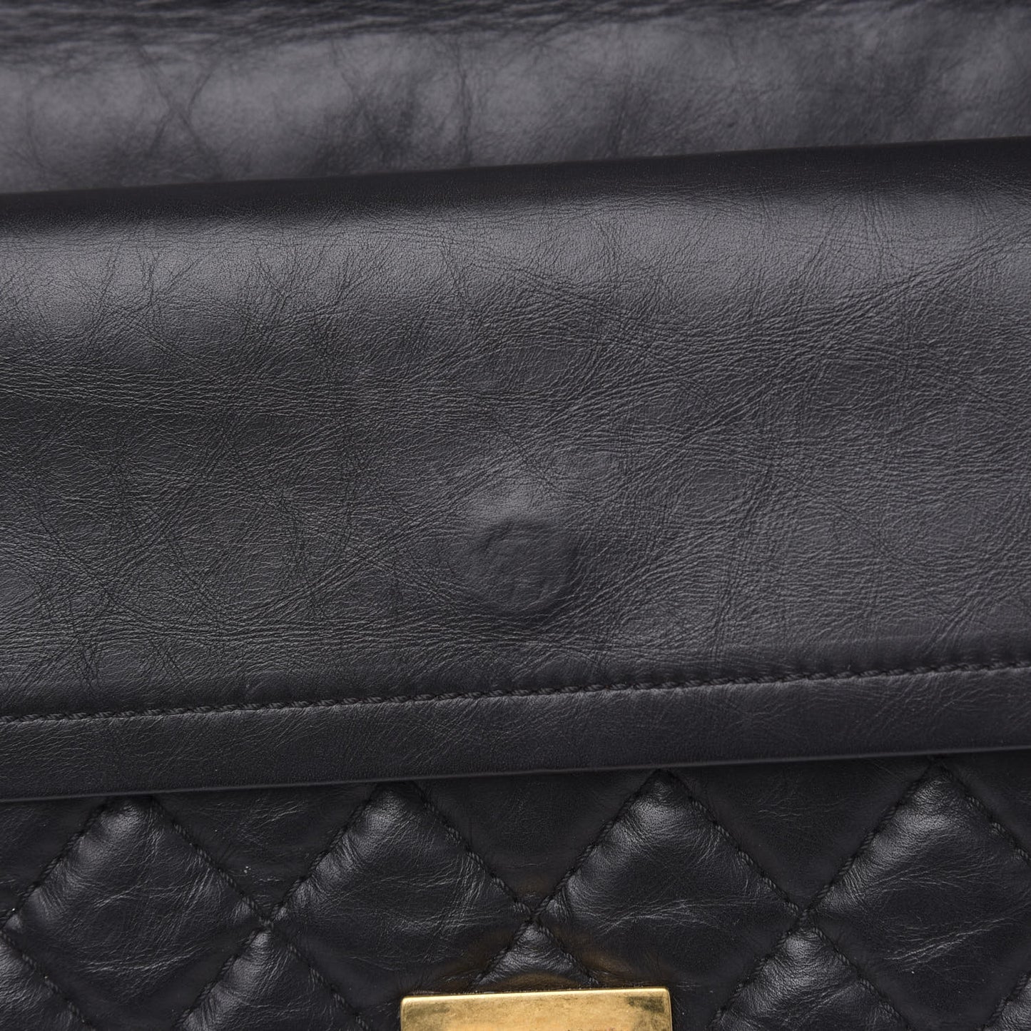 Aged Calfskin Quilted 2.55 Reissue 225 Flap Black
