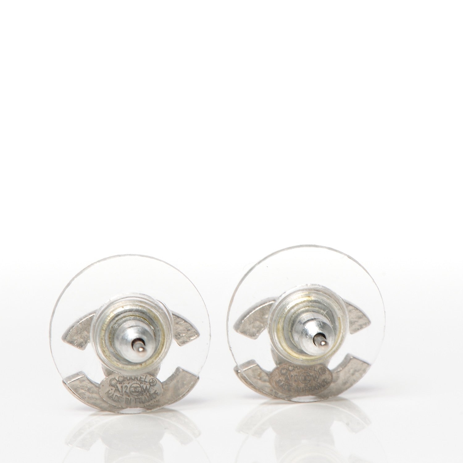 Chanel Crystal Mini Timeless CC Earrings Silver 3 of 5