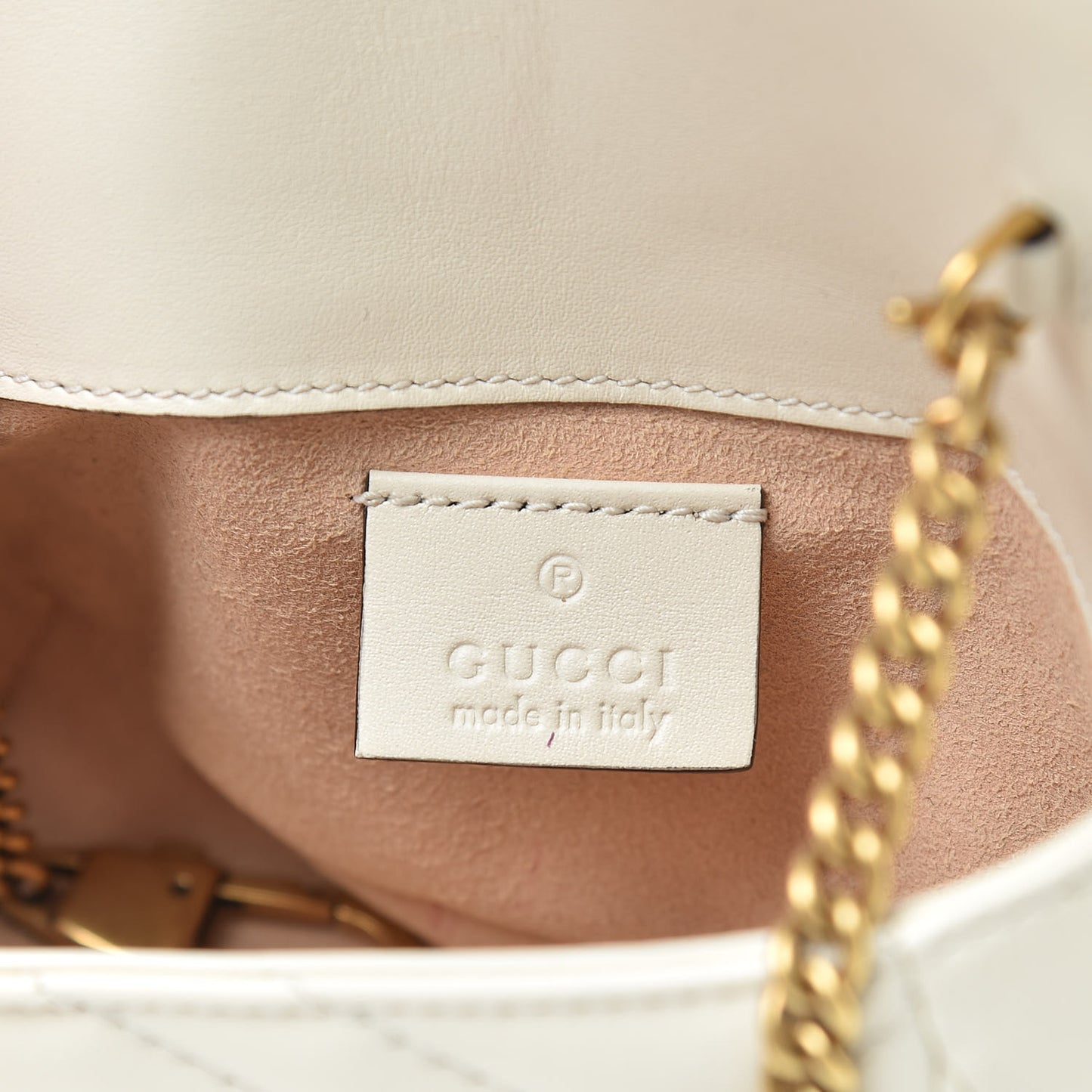 Calfskin Matelasse Super Mini GG Marmont Shoulder Bag White