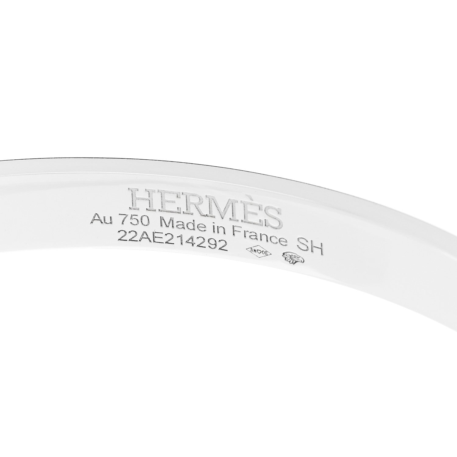 Hermes 18K White Gold Diamond PM Kelly Pave Bracelet SH 3 of 4