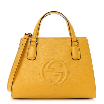 Gucci Dollar Calfskin Medium Soho Top Handle Satchel Yellow 1 of 11
