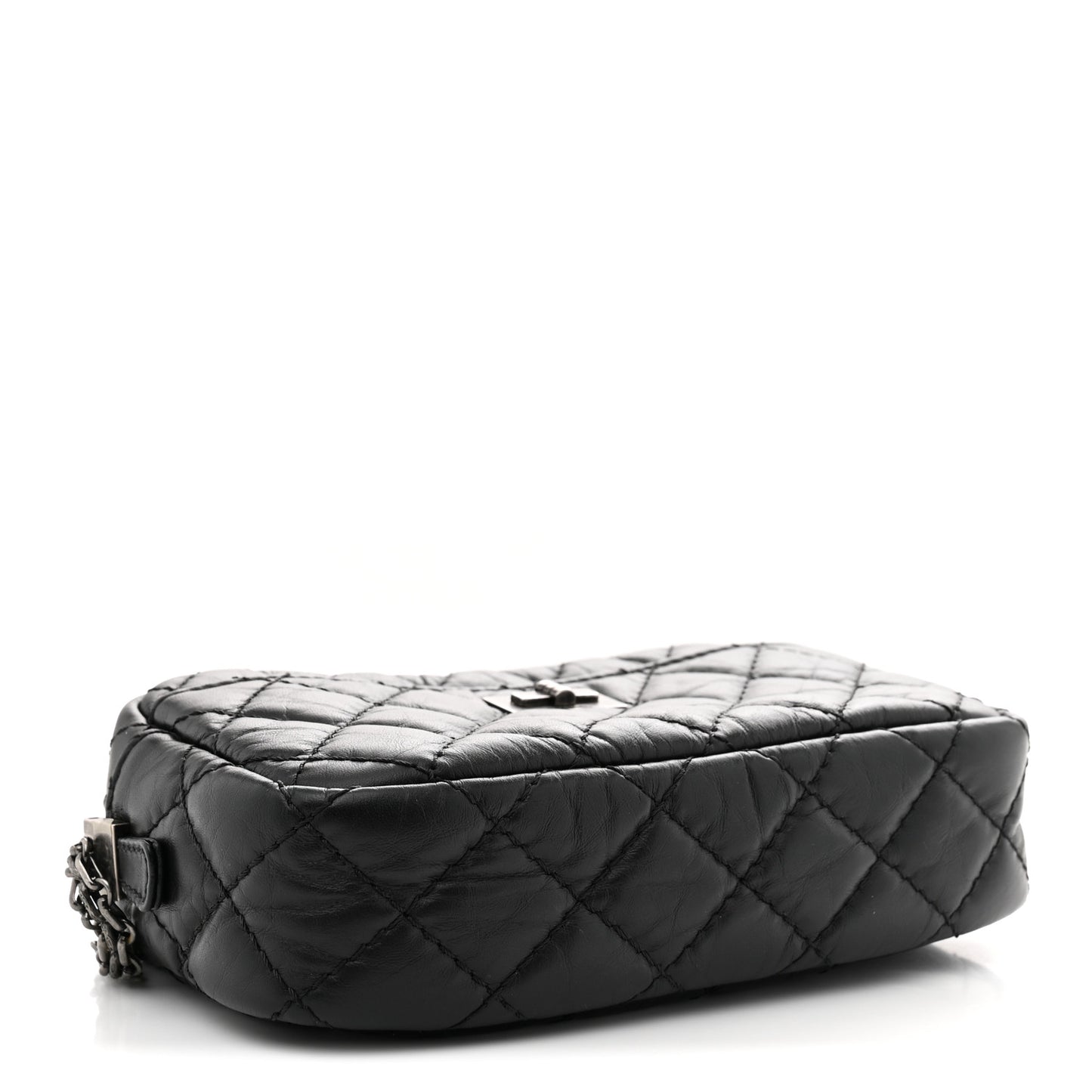 Aged Calfskin Quilted Mini Reissue Camera Case Black