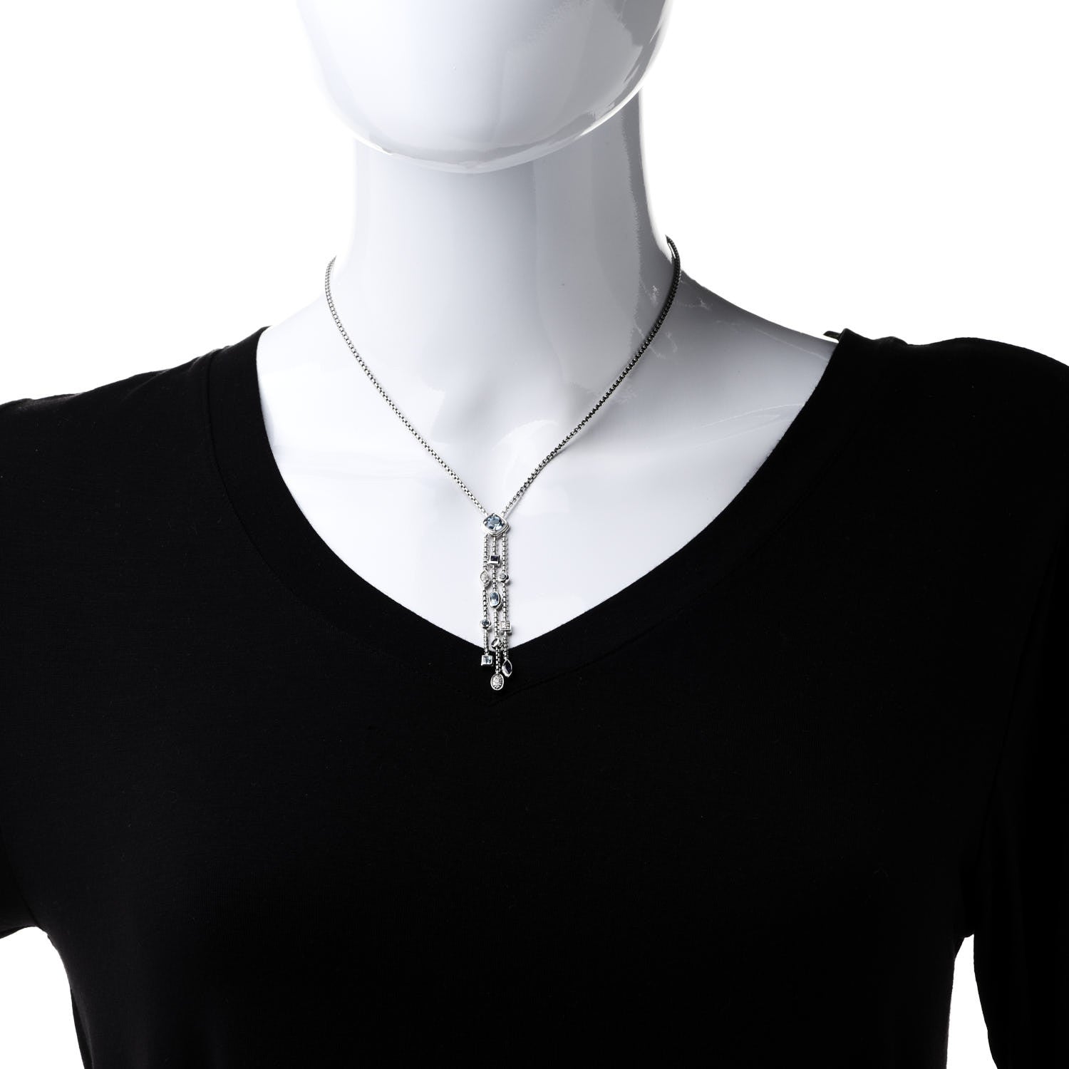David Yurman Sterling Silver Diamond Iolite Blue Topaz Confetti Ice Necklace 2 of 7