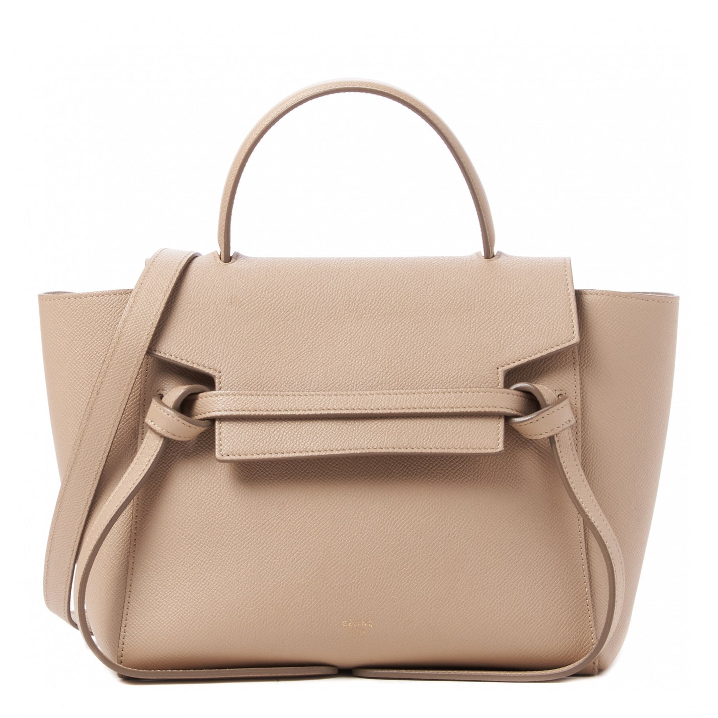 Grained Calfskin Micro Belt Bag Light Taupe