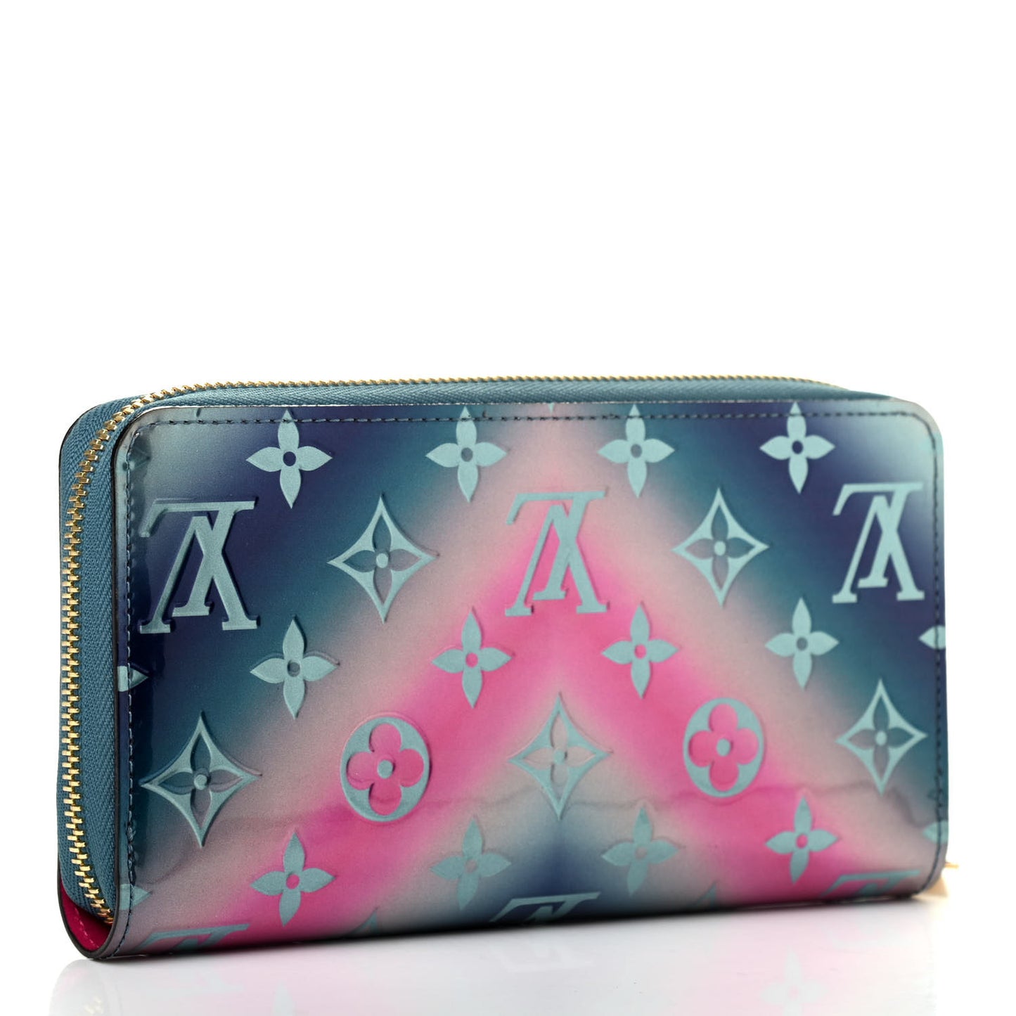 Metallic Vernis Degrade Zippy Wallet Blue Pink