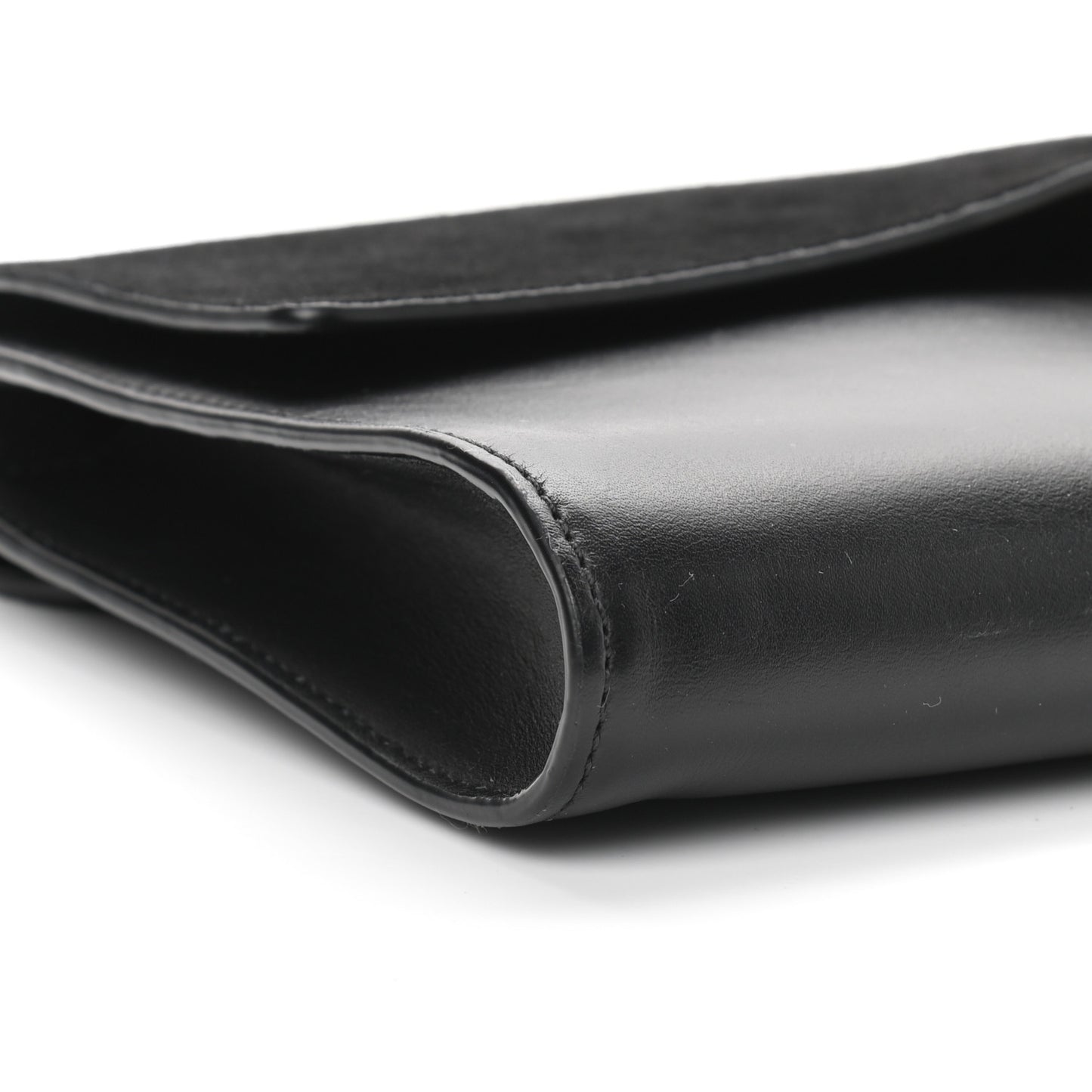 Suede Calfskin Faye Clutch Black