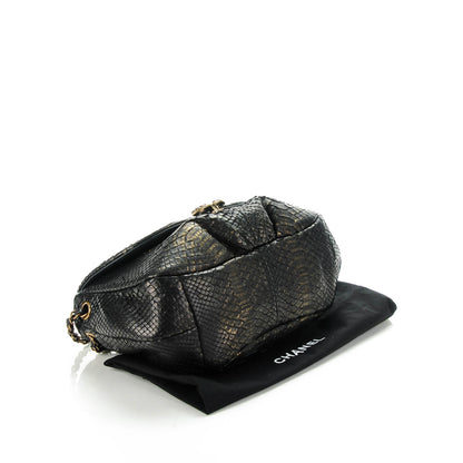 Chanel Metallic Python Hobo Black Gold 4 of 7