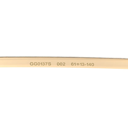 Gucci Web Aviator Sunglasses GG0137S Gold Black 6 of 8