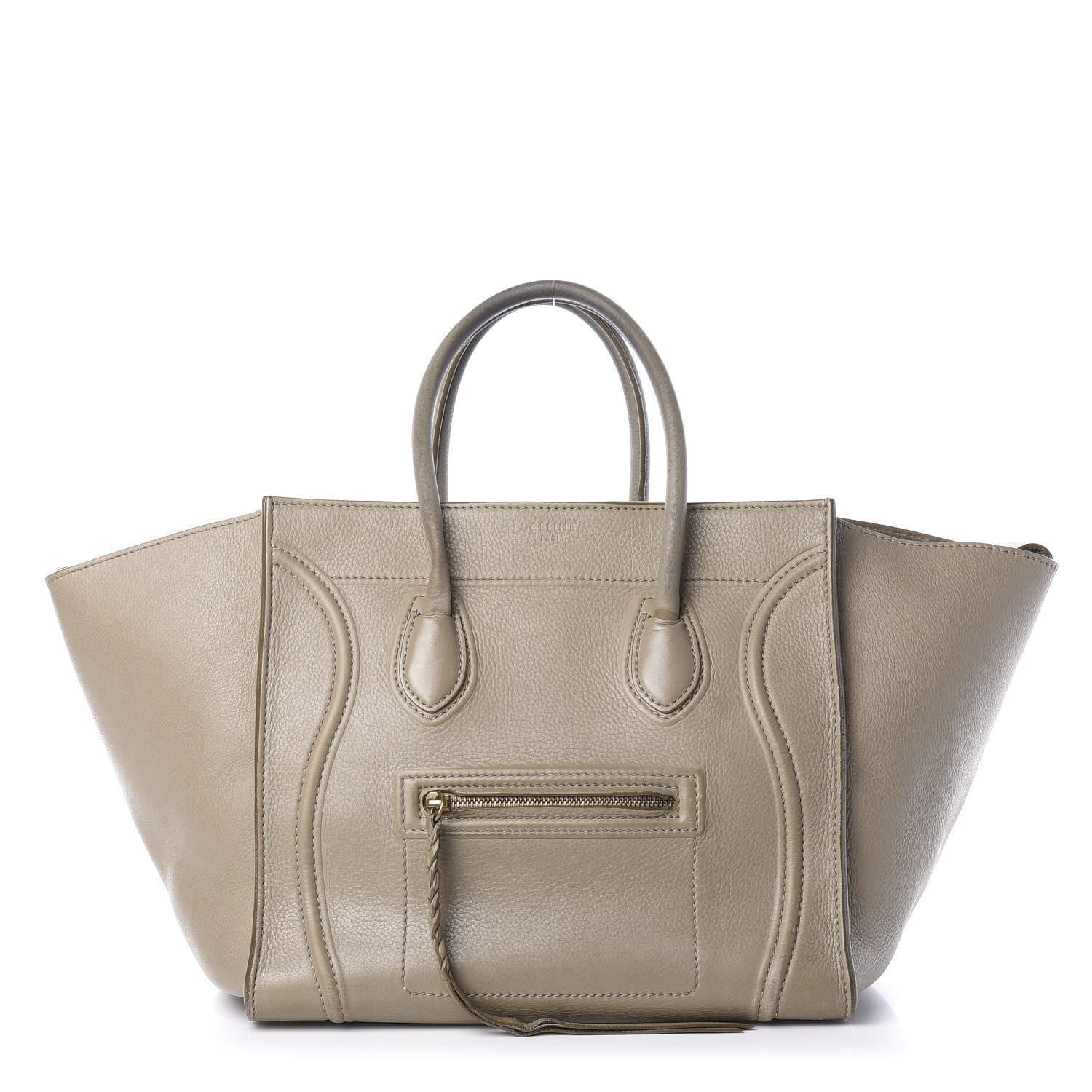Celine Drummed Calfskin Medium Phantom Luggage Beige 1 of 13