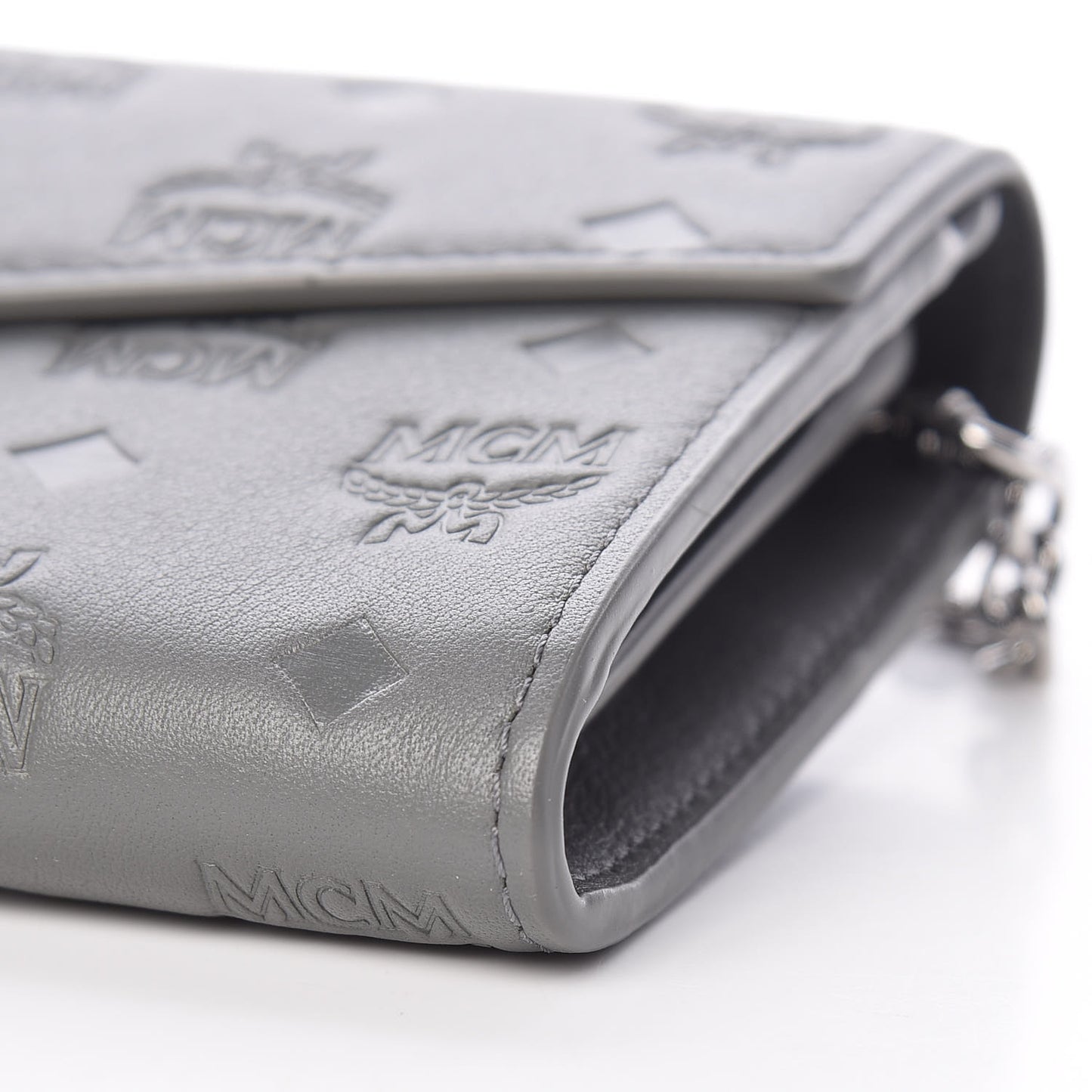 Calfskin Ottomar Large Patricia Wallet On Chain Grey