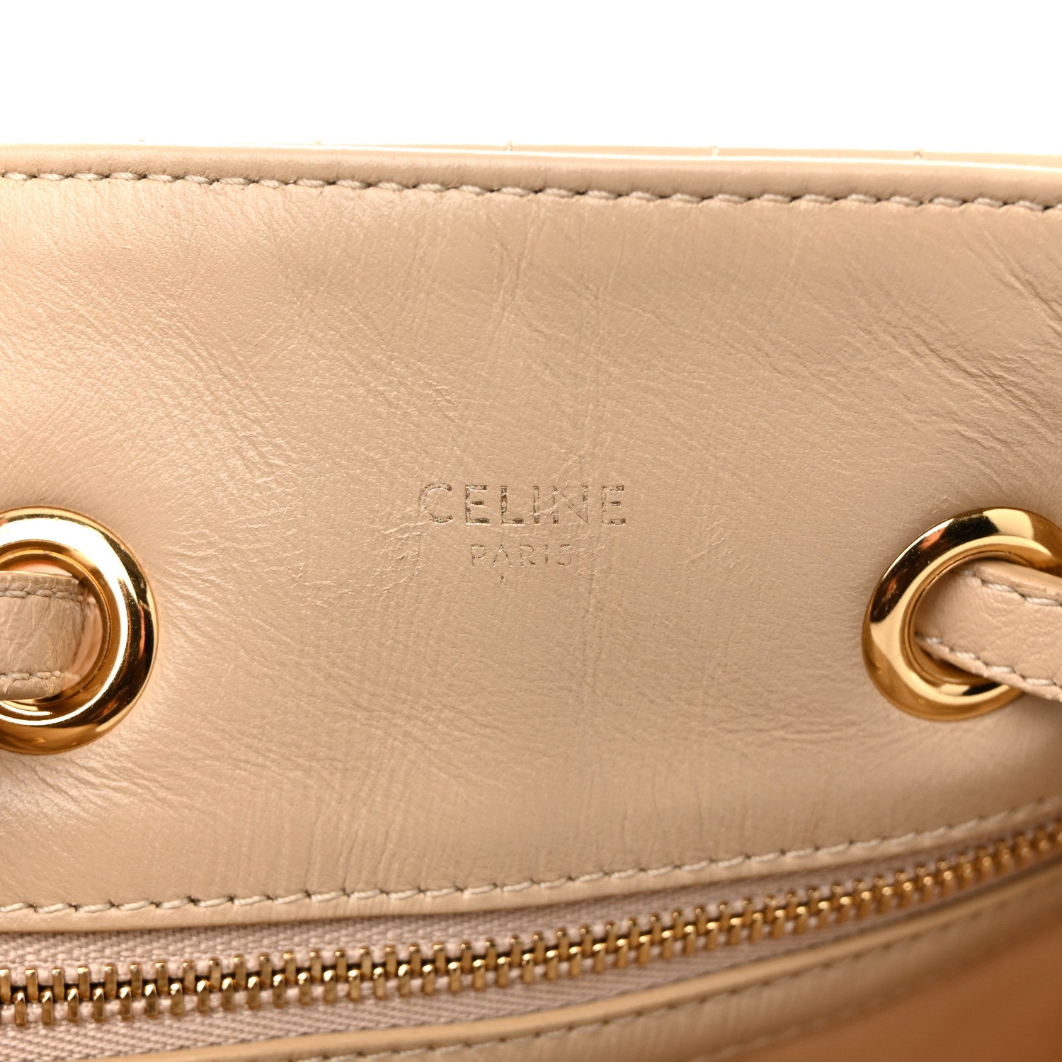 Celine Calfskin Quilted Medium C Backpack Beige 6 of 14