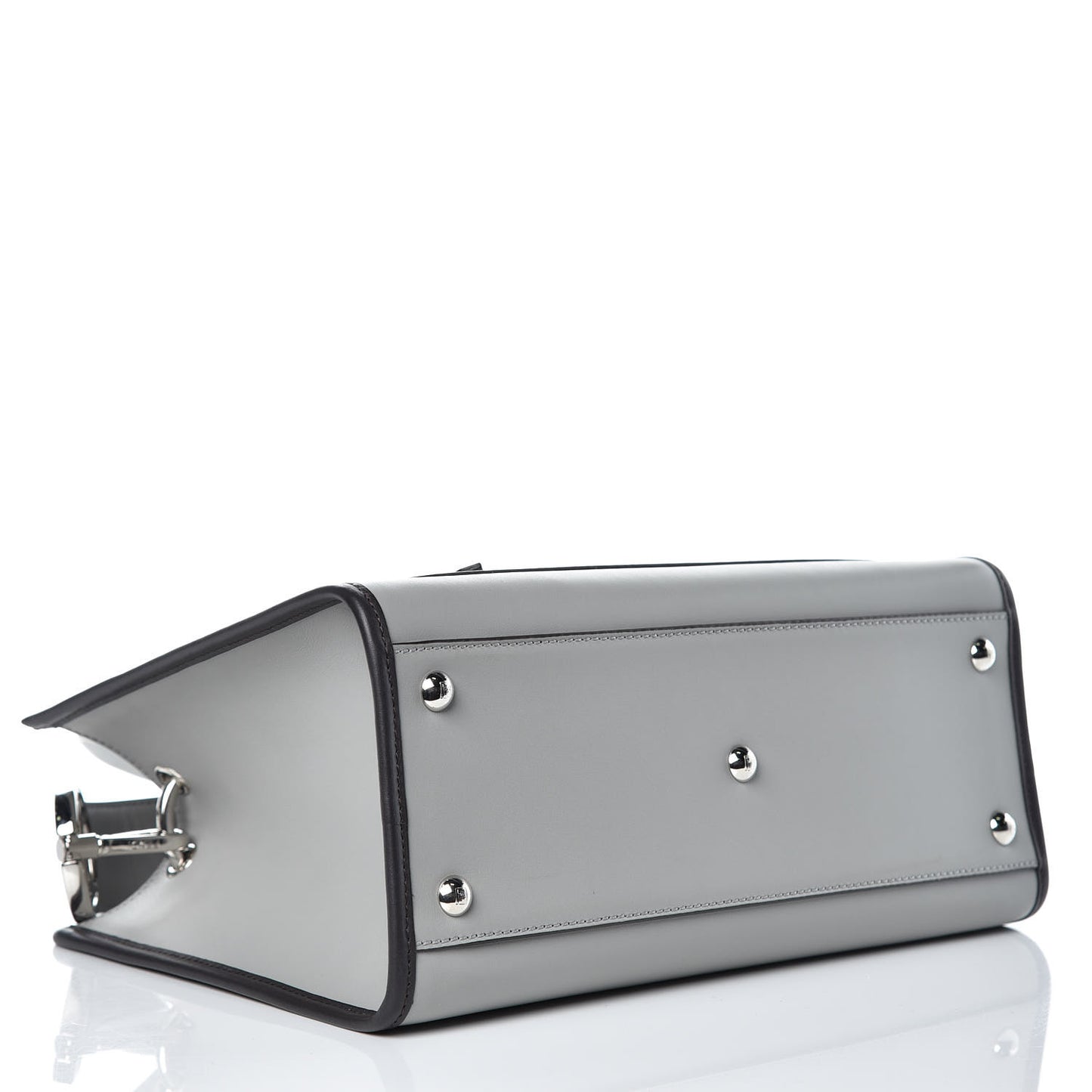 Vitello Century Opaco F is Fendi Bi-Color Small Runaway Satchel Ghiaccio Ebano
