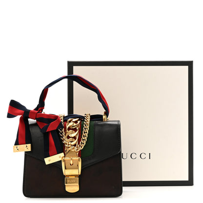 Gucci Calfskin Mini Sylvie Chain Shoulder Bag Black 15 of 15