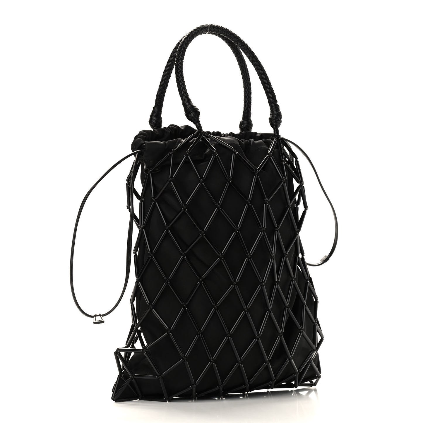 Satin Net Chain Bag Black
