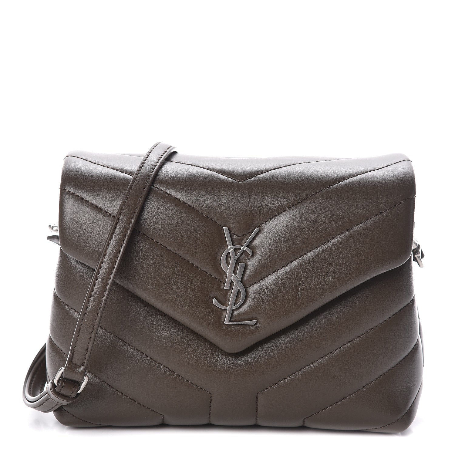 Saint Laurent Calfskin Y Quilted Monogram Toy Loulou Crossbody Bag Faggio 1 of 10
