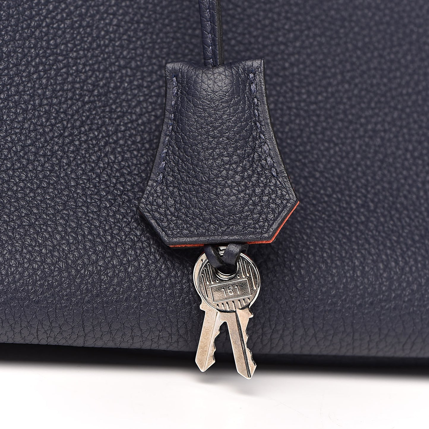 Togo Birkin Verso 30 Bleu Nuit Orange Poppy