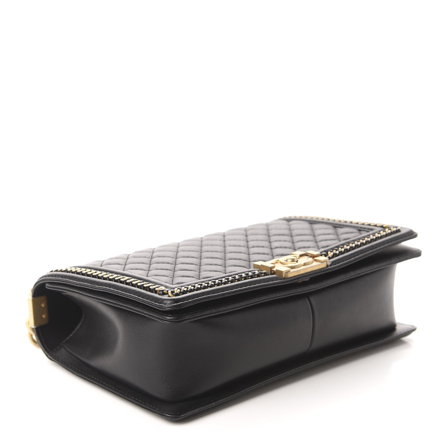 Chanel Calfskin Quilted New Medium Boy Top Handle Flap Black 4 of 11