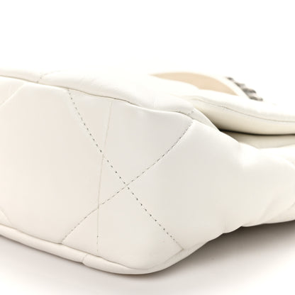 Chanel Shiny Crumpled Calfskin Quilted Medium Chanel 19 Flap White 10 of 11
