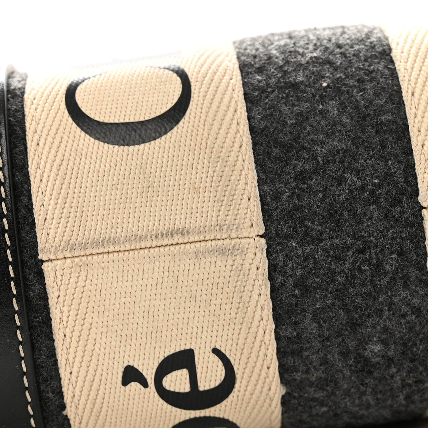 Felt Calfskin Small Woody Ribbon Tote With Strap Cashmere Grey