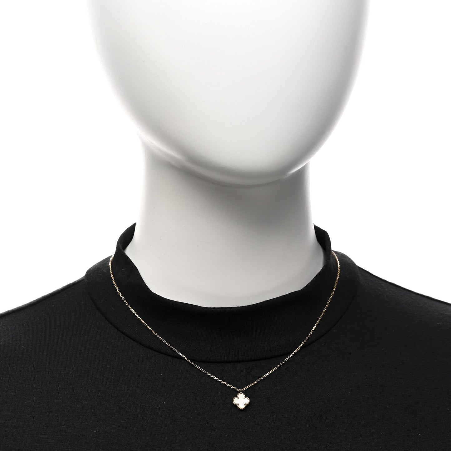 18K Yellow Gold Mother of Pearl Sweet Alhambra Pendant Necklace