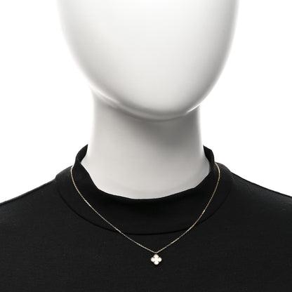 Van Cleef & Arpels 18K Yellow Gold Mother of Pearl Sweet Alhambra Pendant Necklace 2 of 5