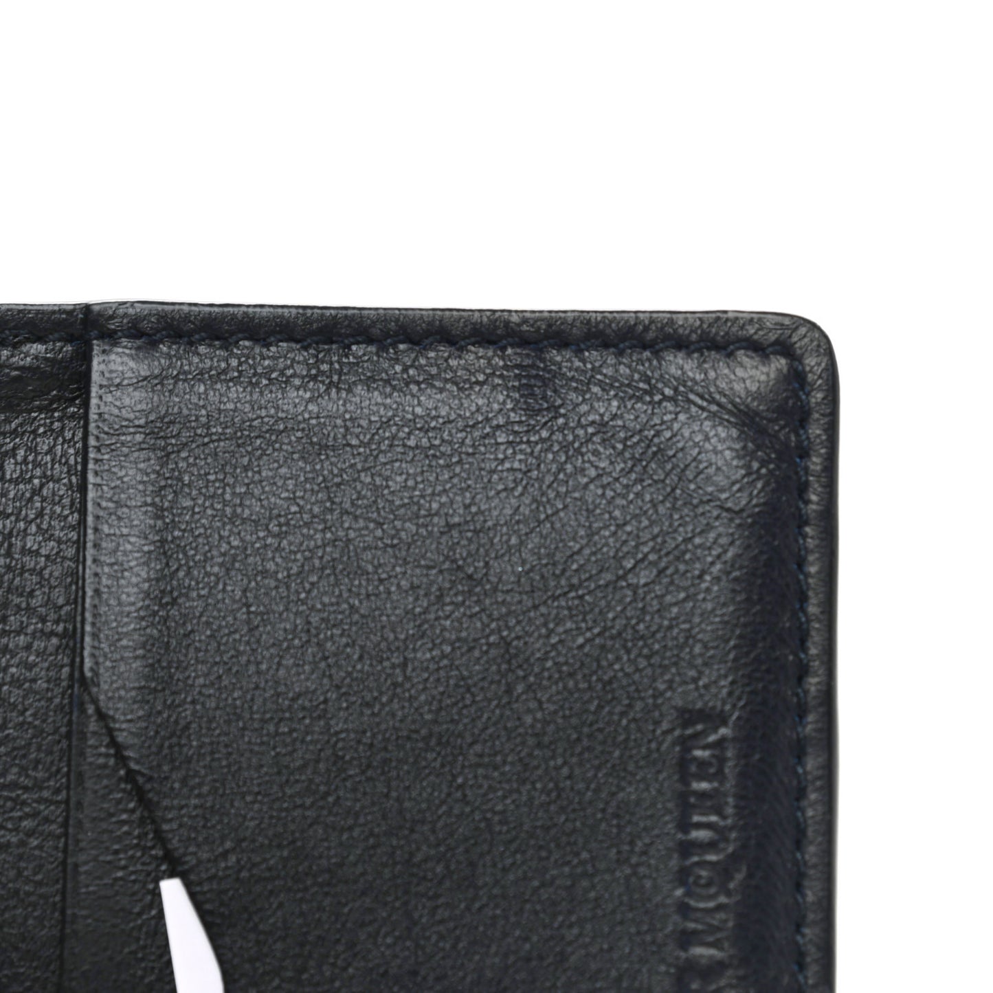 Calfskin Embossed Card Holder Navy