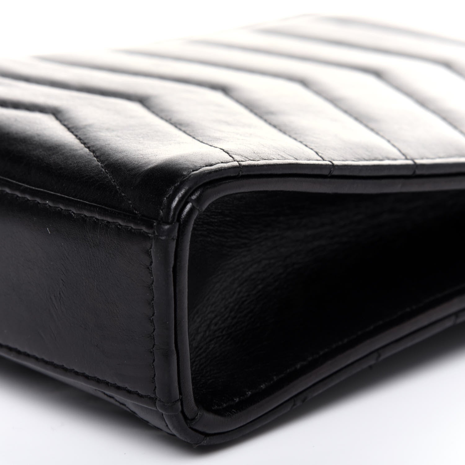 Chanel Calfskin Chevron Quilted Medal Mini Clutch With Chain Black 15 of 17