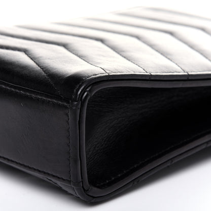 Chanel Calfskin Chevron Quilted Medal Mini Clutch With Chain Black 15 of 17
