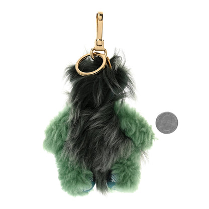 Burberry Fur Thomas Pom Pom Teddy Bear Keychain Charm Green 2 of 4