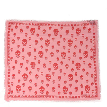 Alexander McQueen Silk Chiffon Skull Scarf Roseate Red 3 of 5