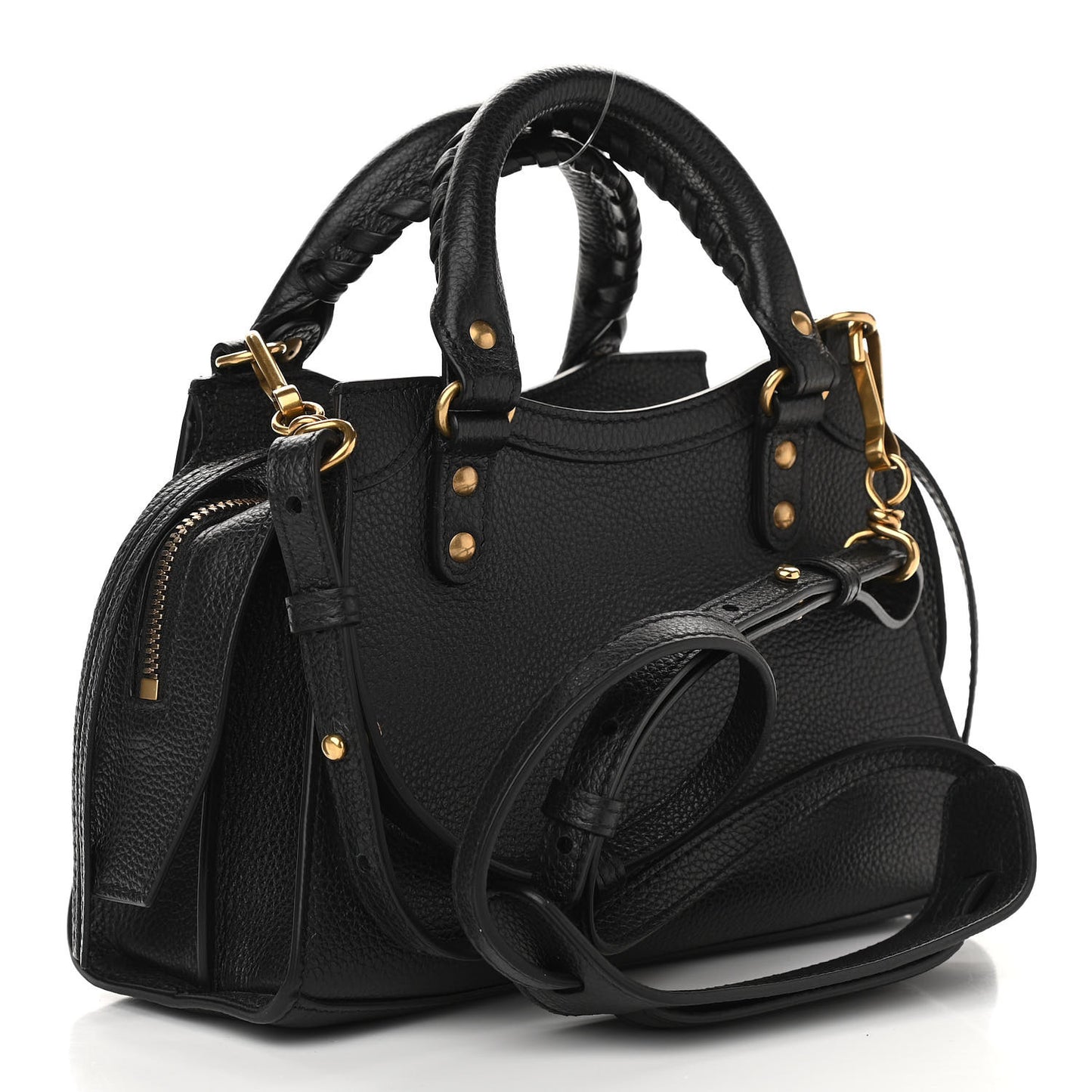 Grained Calfskin Neo Classic Gold Hardware Mini City Black