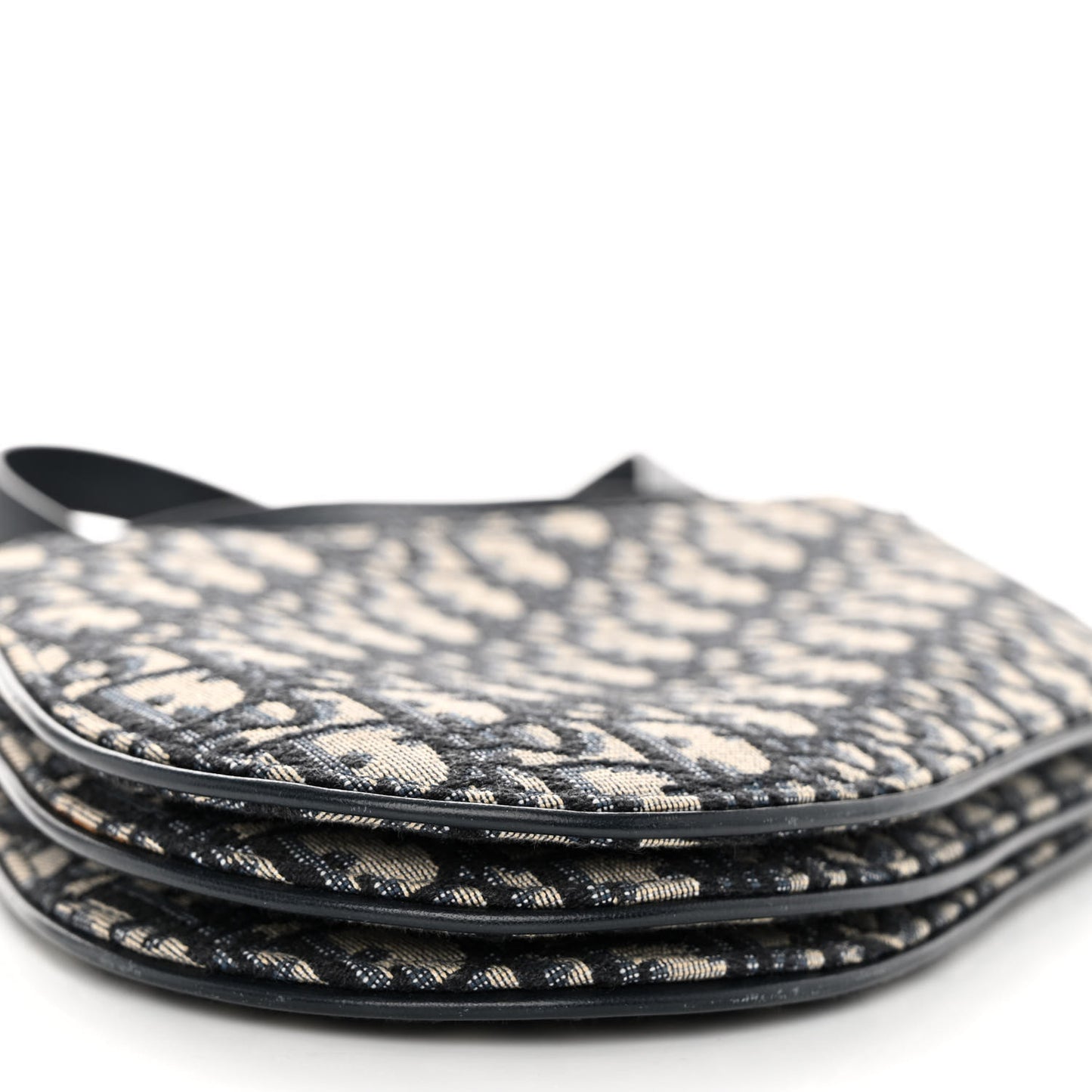 Oblique Saddle Pouch With Strap Navy Blue