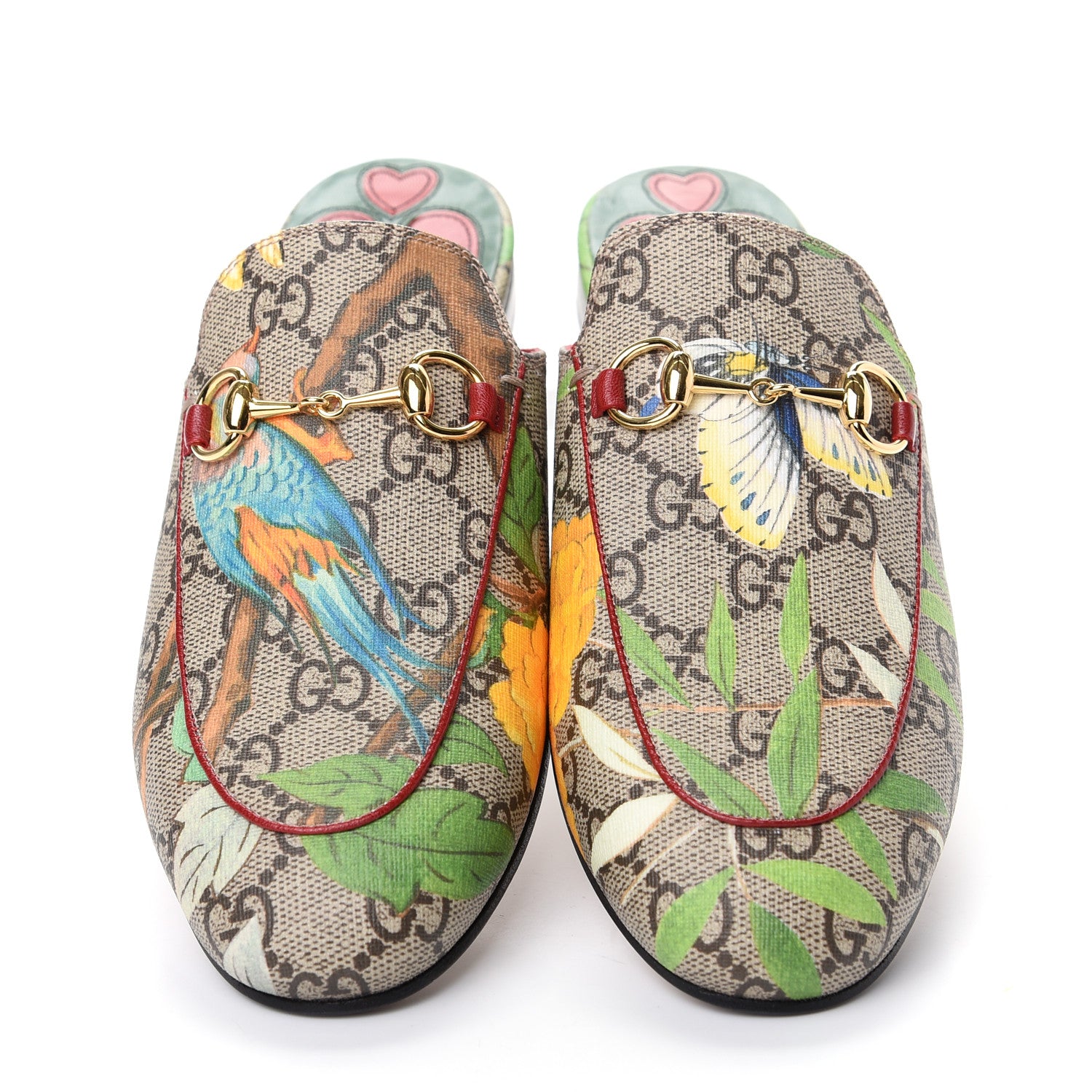 Gucci GG Supreme Monogram Tian Womens Princetown Slippers 36 Beige Ebony Multicolor 5 of 11