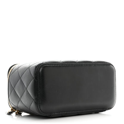 Chanel Lambskin Quilted Small Vanity Case With Chain Black 4 of 11
