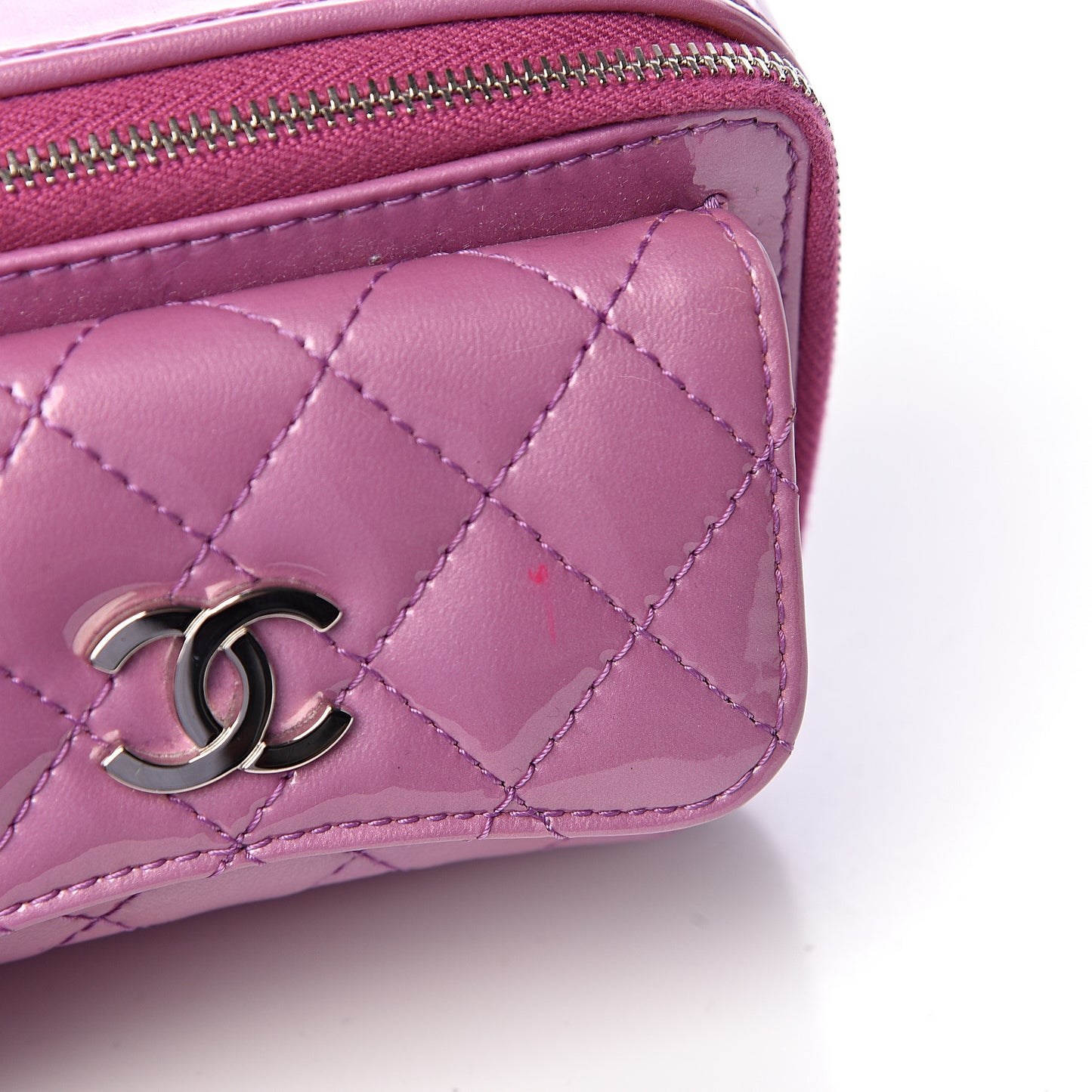 Patent Quilted Small Pocket Box Camera Case Purple