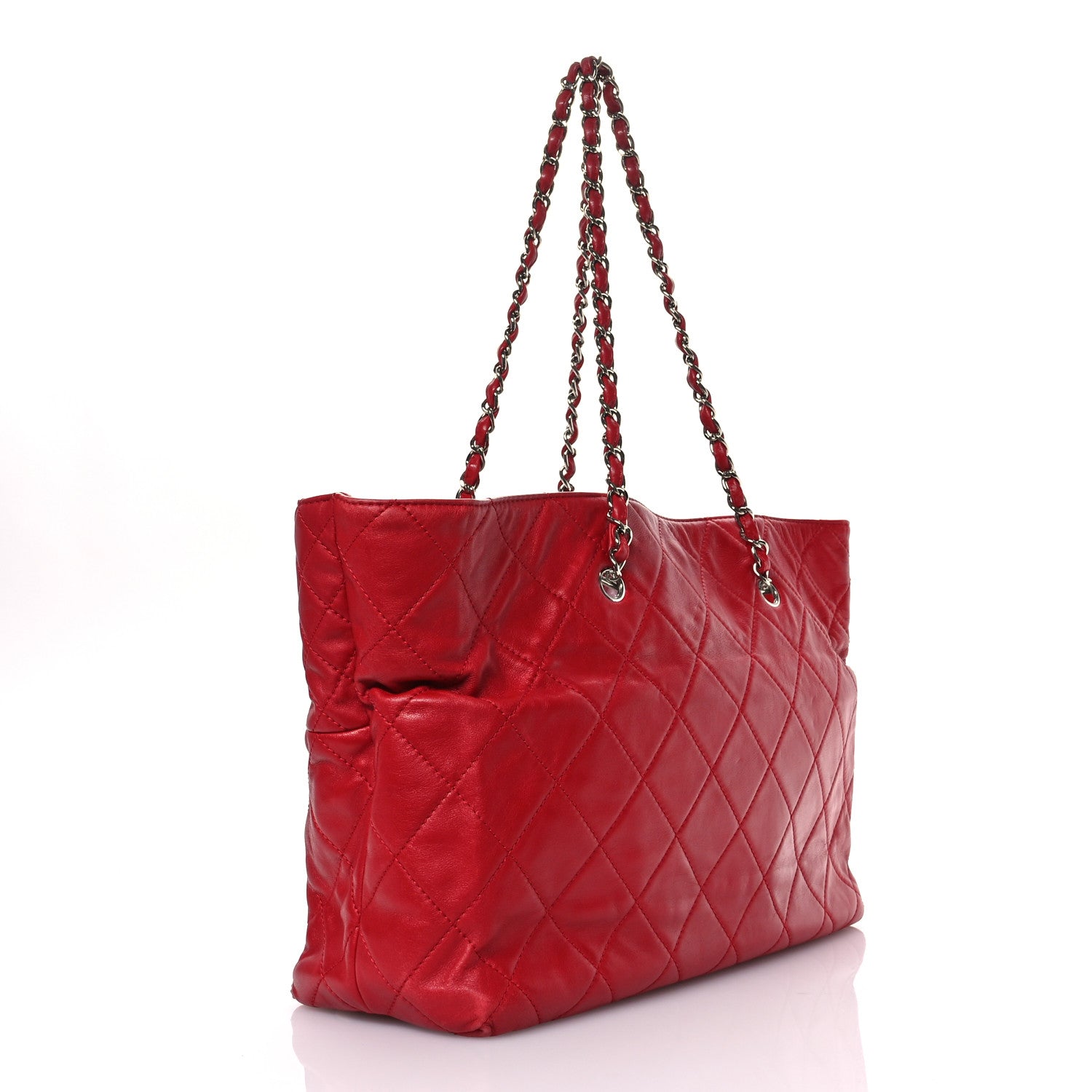 Chanel Calfskin Quilted Large In the Business Tote Red 3 of 10
