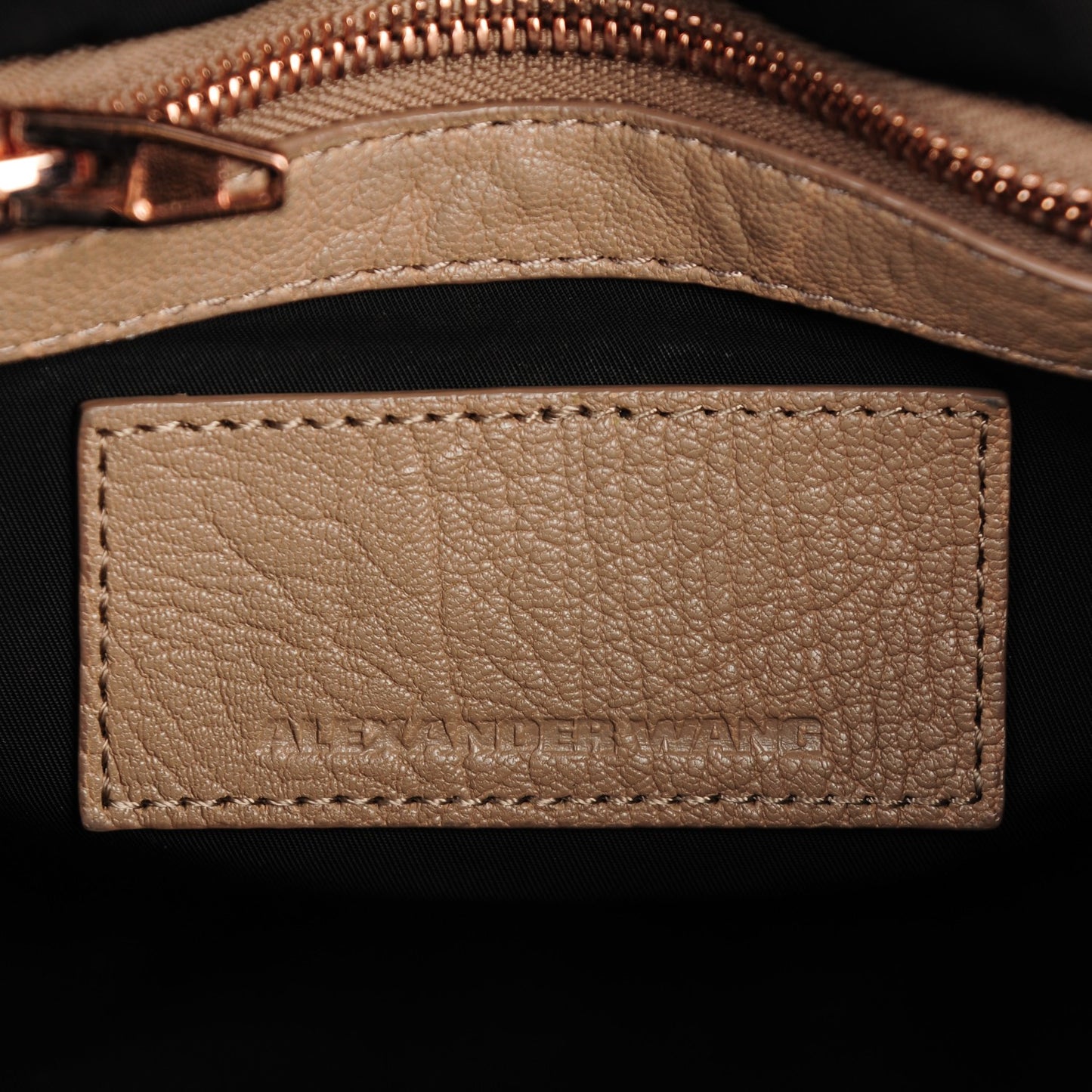 Pebbled Lambskin Rockie Latte Rose Gold Hardware