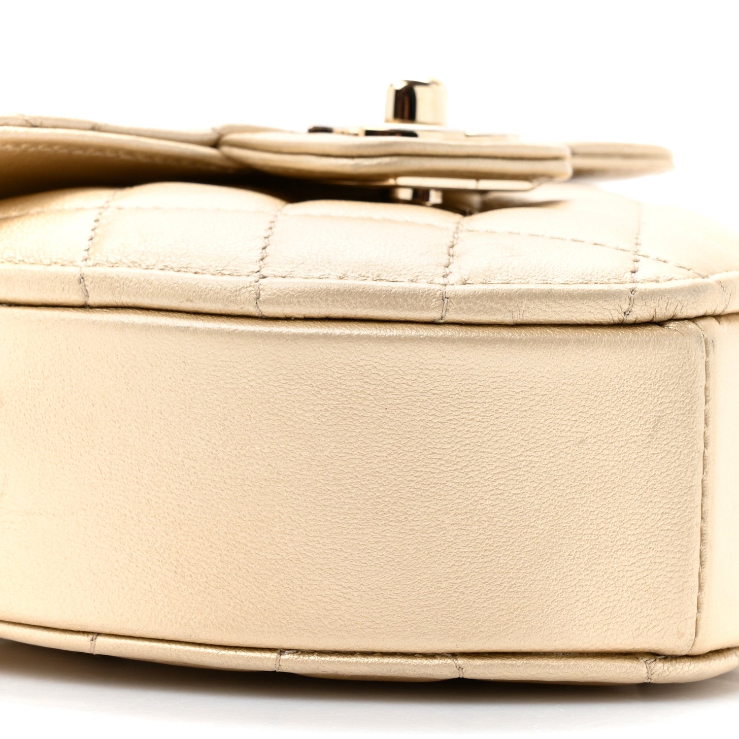 Chanel Metallic Lambskin Quilted CC In Love Heart Clutch With Chain Gold 10 of 11