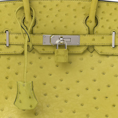Hermes Ostrich Birkin 30 Vert Anis 8 of 12