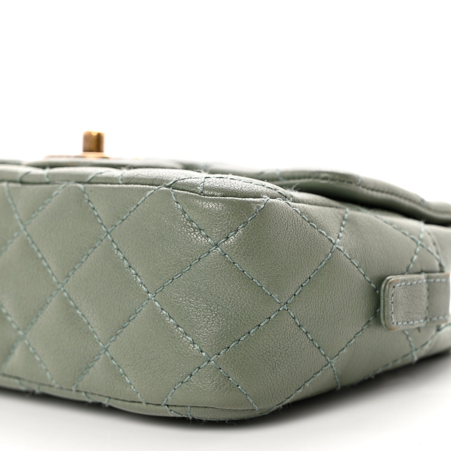 Sheepskin Quilted Trapezio Camera Case Green